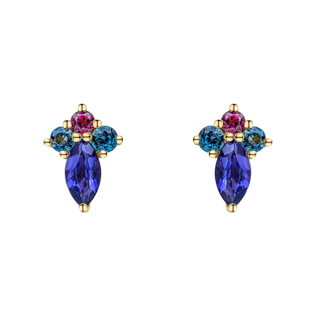 Elements Gold Barcelona Cluster Stud Earrings