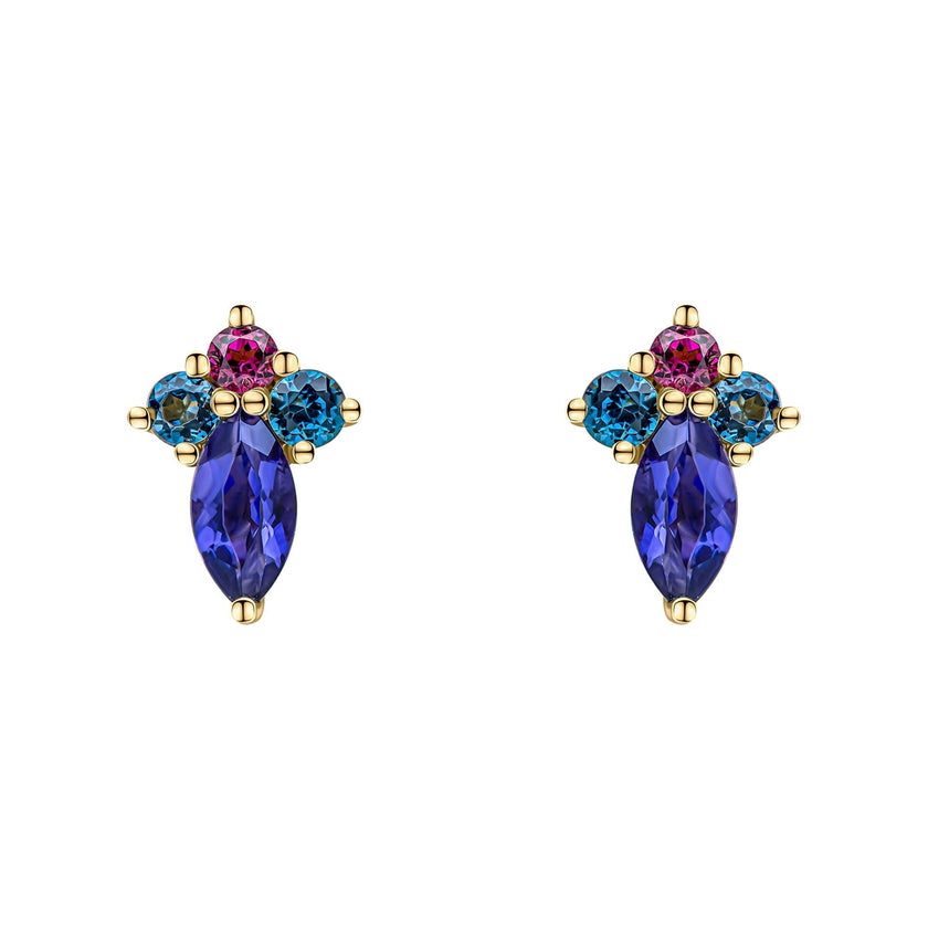 Elements Gold Barcelona Cluster Stud Earrings