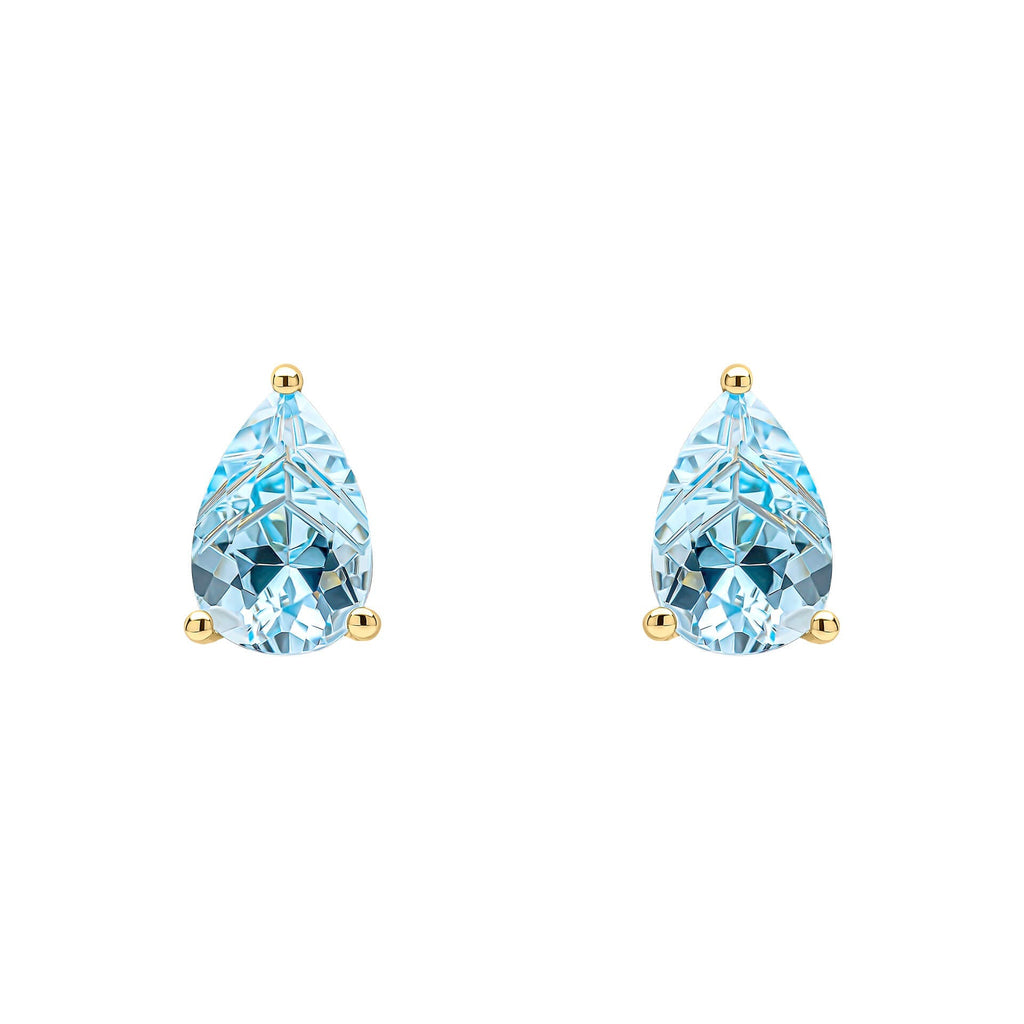 Elements Gold Pear Fancy Cut Topaz Stud Earrings
