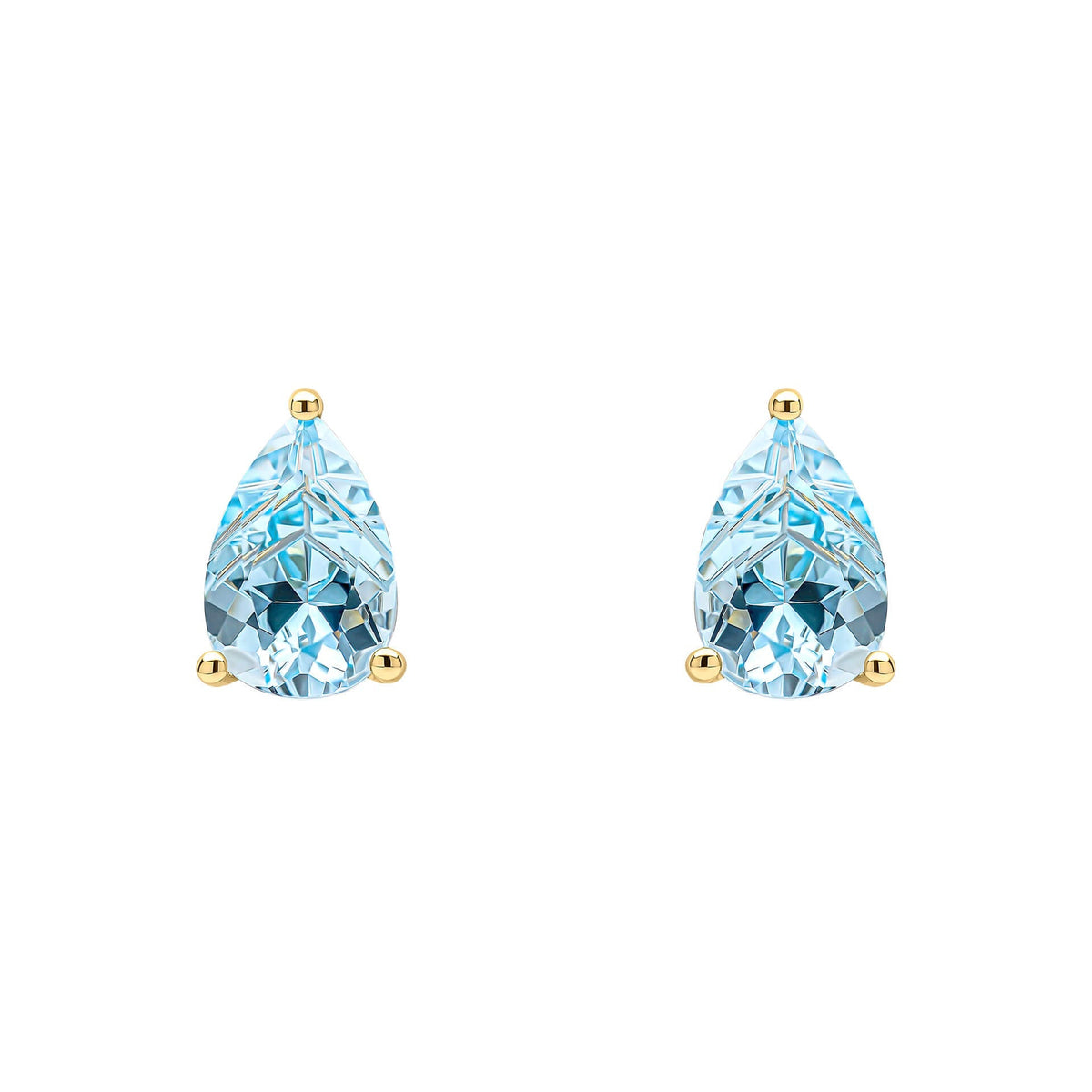 Elements Gold Pear Fancy Cut Topaz Stud Earrings