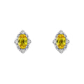Elements Gold Oval Sapphire and Diamond Stud Earrings