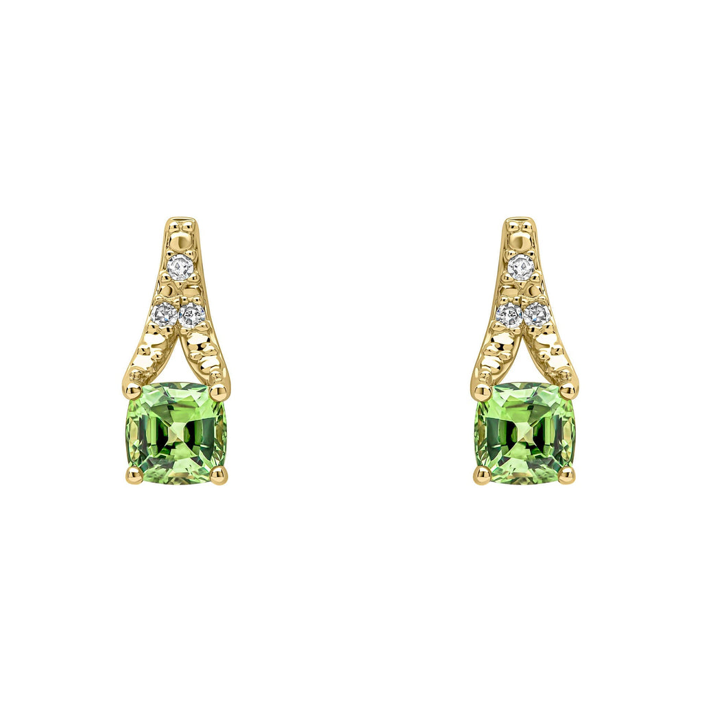 Elements Gold Ohrringe mit Saphir im Rosenschliff und Diamanten