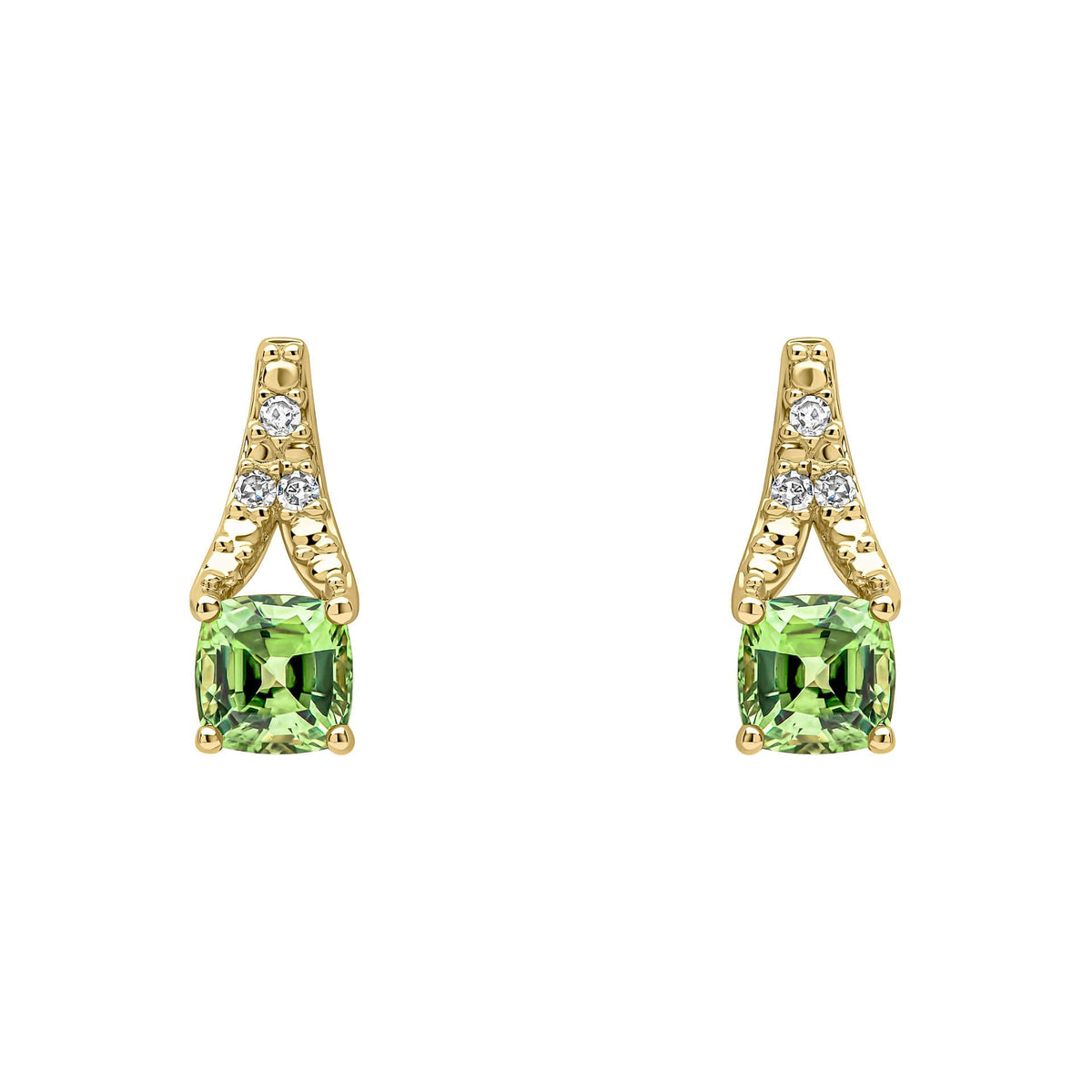 Elements Gold Ohrringe mit Saphir im Rosenschliff und Diamanten