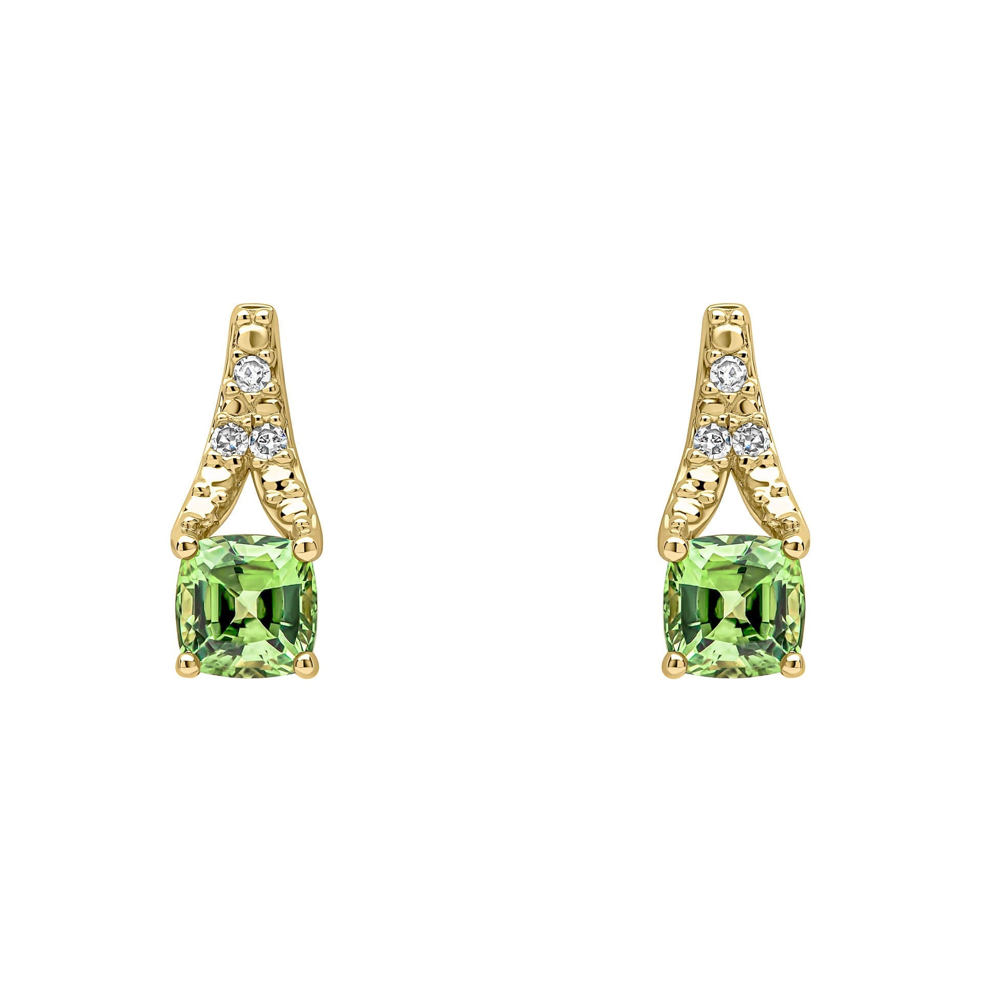 Elements Gold Ohrringe mit Saphir im Rosenschliff und Diamanten