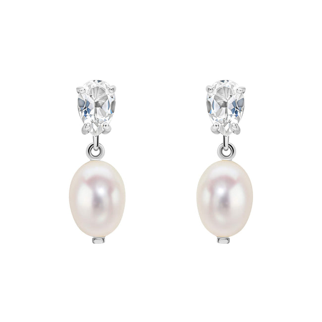 Elements Gold Baroque Pearl and Topaz Drop Earrings