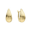 Elements Gold Ridged Teardrop Hoop Earrings