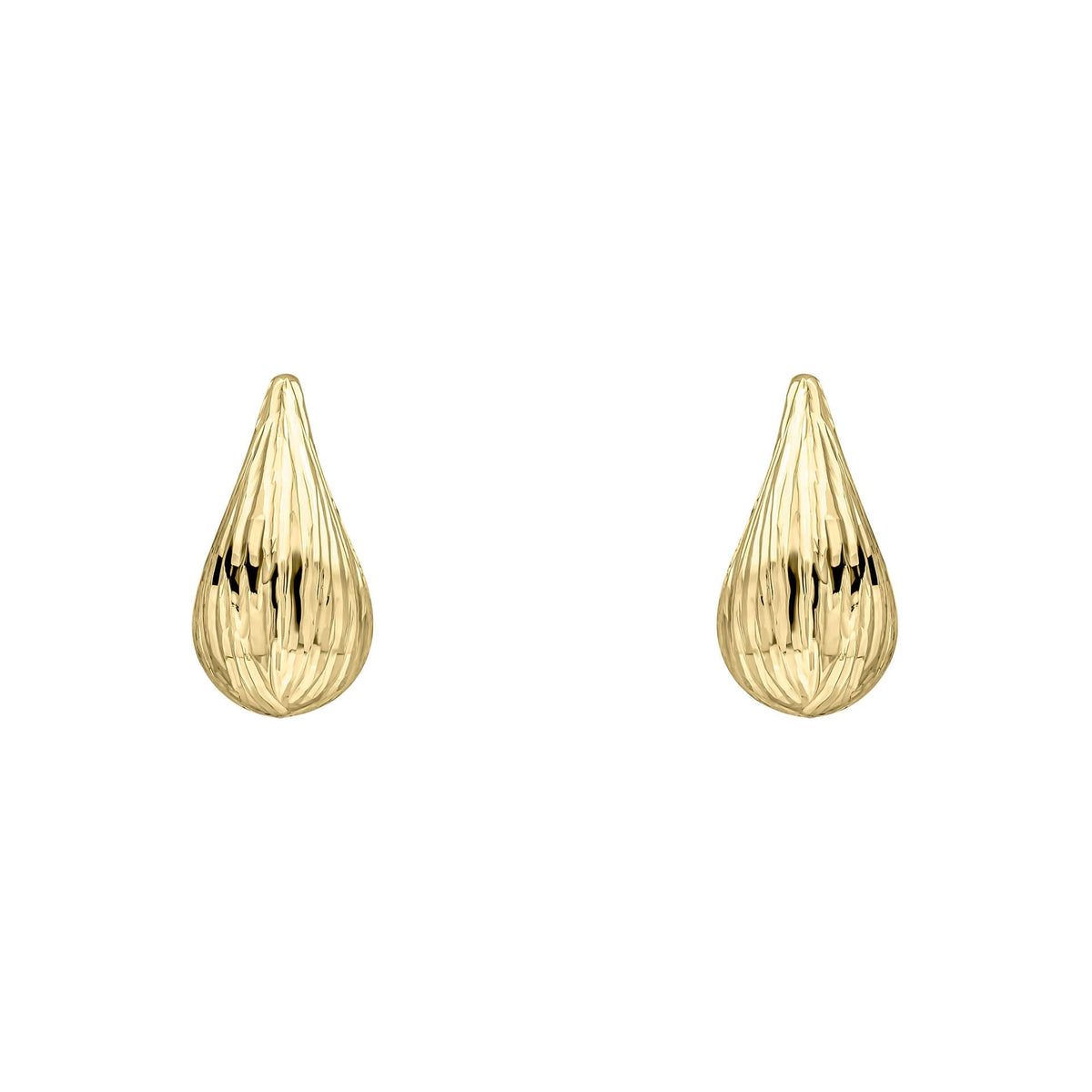 Elements Gold Ohrstecker gerillt Tropfenform