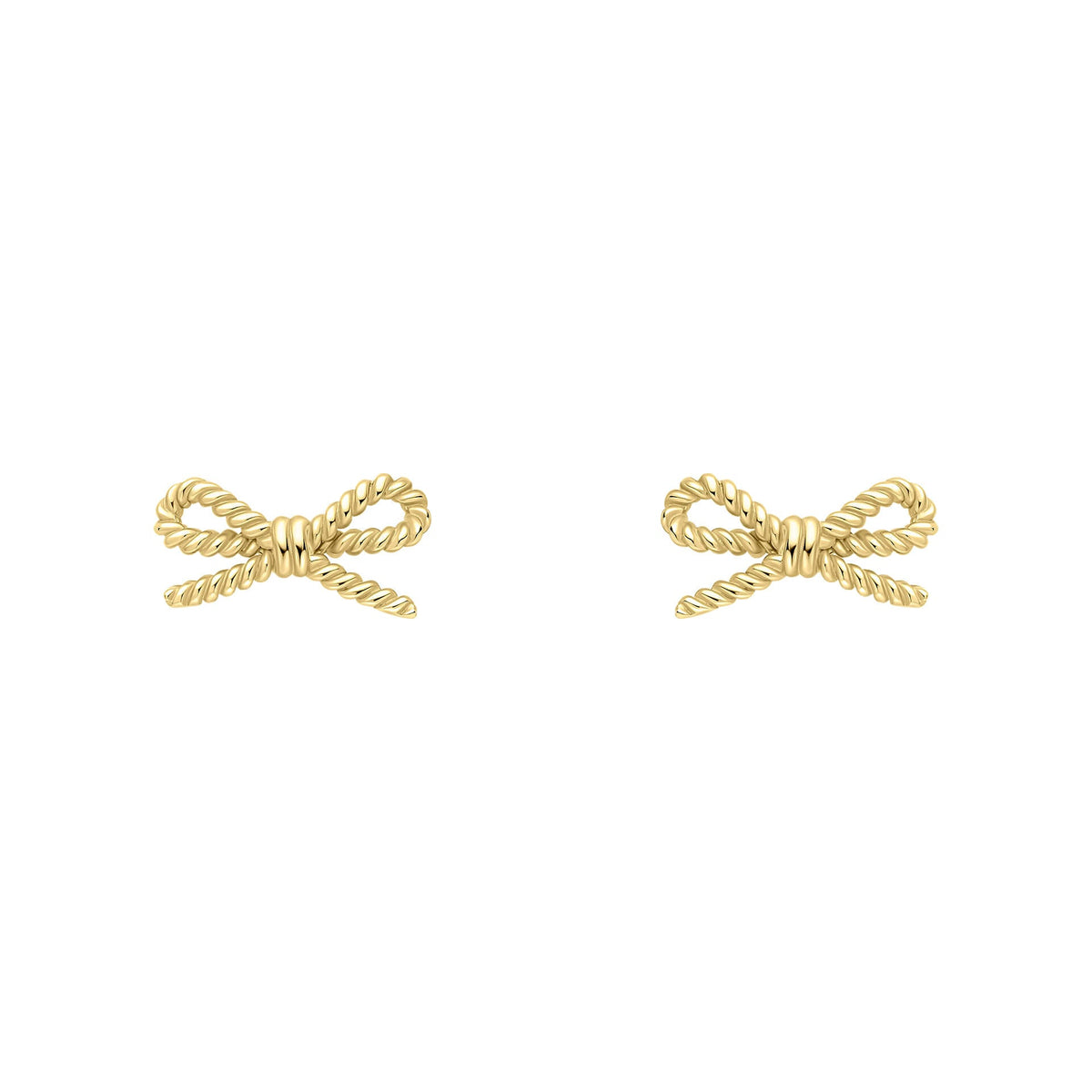 Elements Gold Rope Bow Stud Earrings