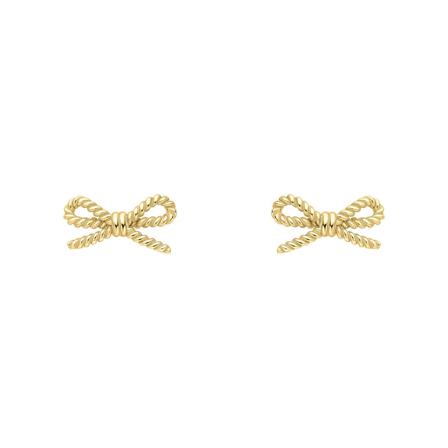 Elements Gold Rope Bow Stud Earrings