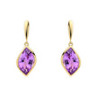 Pendientes Elements Gold en forma de gota de amatista con corte de llama
