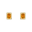 Elements Gold Detailed Octagon Citrine Stud Earrings