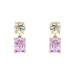 Elements Gold Toi et Moi Quartz and Amethyst Drop Earrings