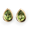Elements Gold Peridot Teardrop Stud Earrings