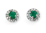 Elements Gold Round Precious Stone Earrings with Diamond Surround