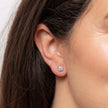 Elements Gold Pink Sapphire Earrings with Diamond Surround