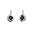 Elements Gold Blue Sapphire Swirl Earrings with Diamond