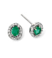 Elements Gold Precious Stone Earrings with Diamond Cluster Surround