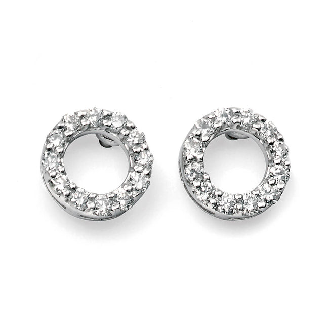 Elements Gold Open Circle Earrings with Diamonds