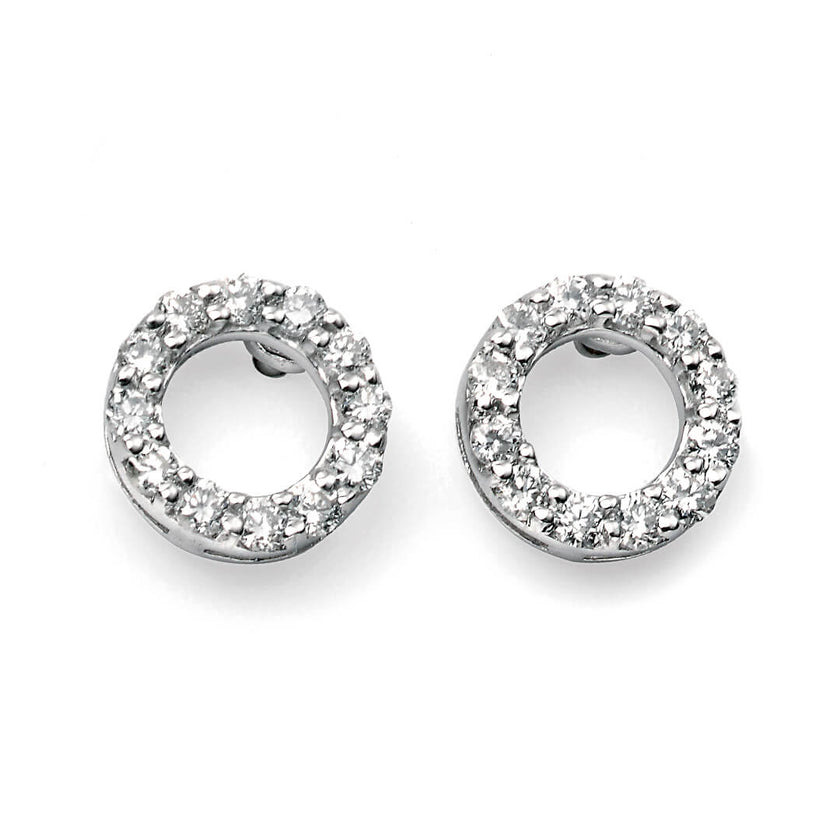 Elements Gold Open Circle Earrings with Diamonds