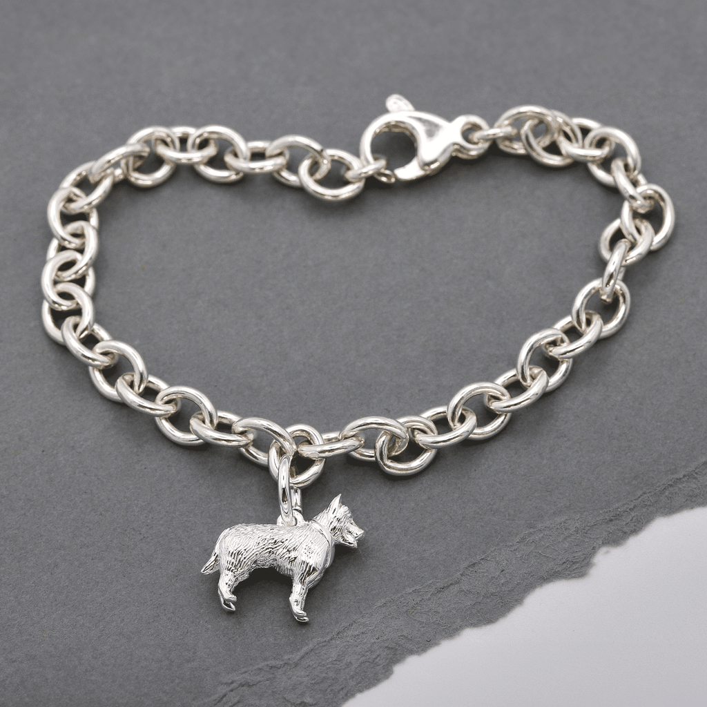 German Shepherd Silver Dog Charm