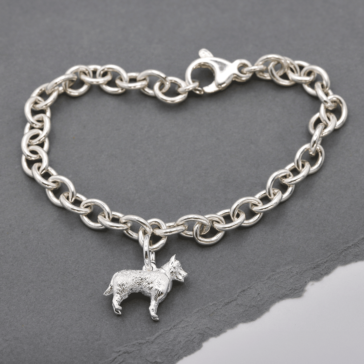 German Shepherd Silver Dog Charm