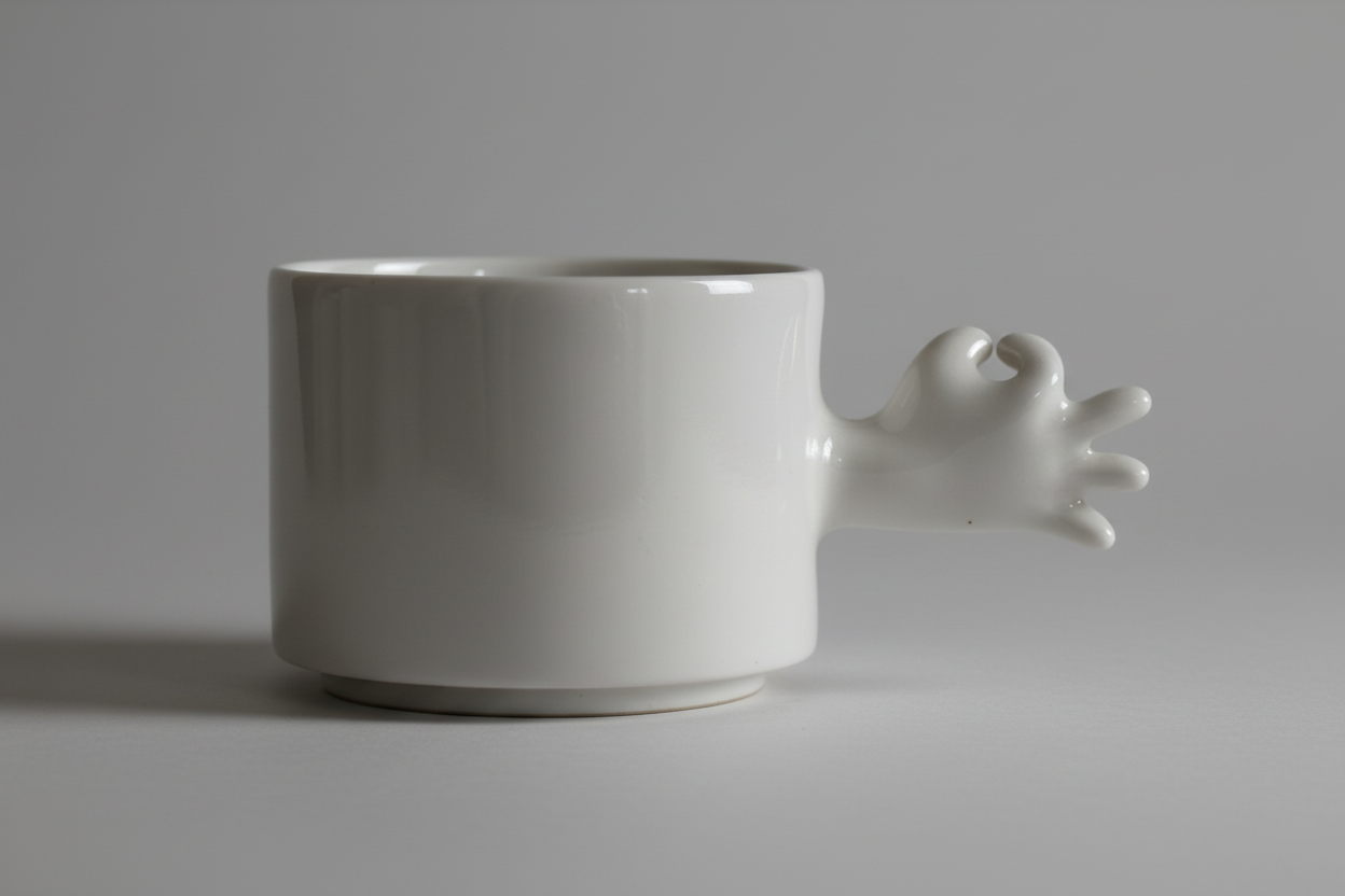Gesture Ceramic Cup – Handmade Porcelain Coffee Cup（Okay）