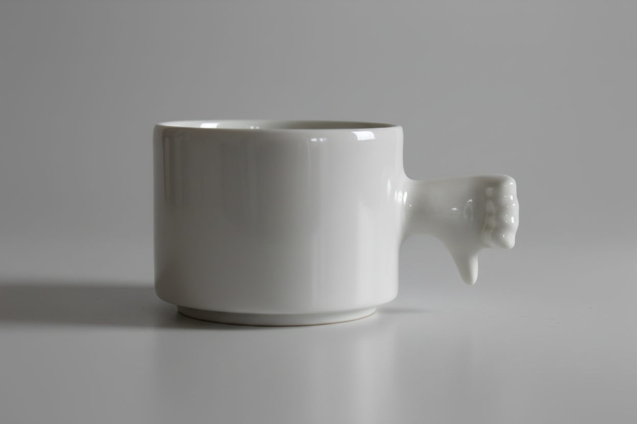 Taza de Cerámica Gesto – Taza de Café de Porcelana Hecha a Mano（Pulgar abajo）