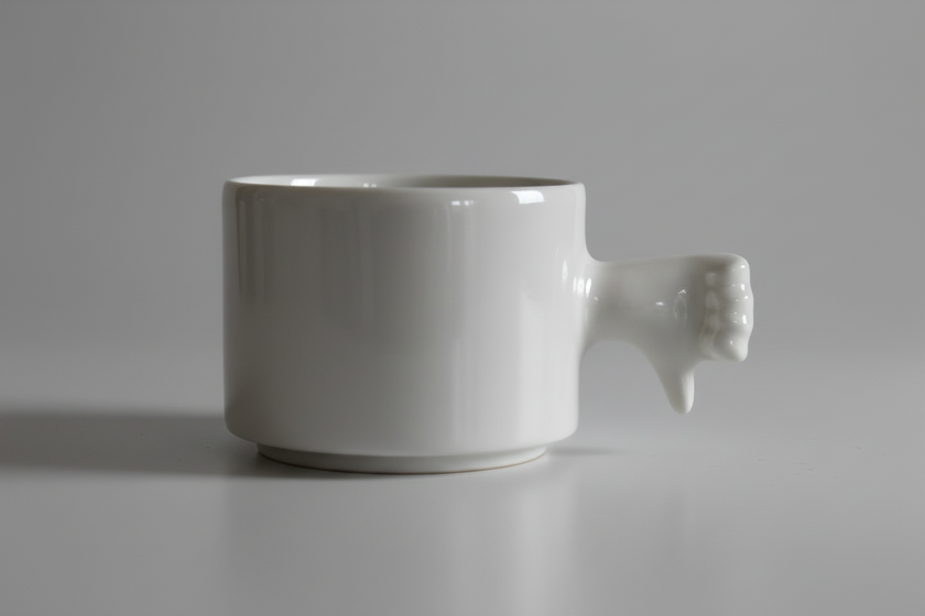 Gesture Ceramic Cup – Handmade Porcelain Coffee Cup（Thumb  down）