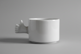 Gesture Ceramic Cup – Handmade Porcelain Coffee Cup（thumb up）