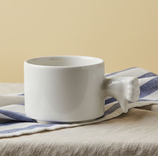Taza de Cerámica Gesto – Taza de Café de Porcelana Hecha a Mano（Pulgar abajo）