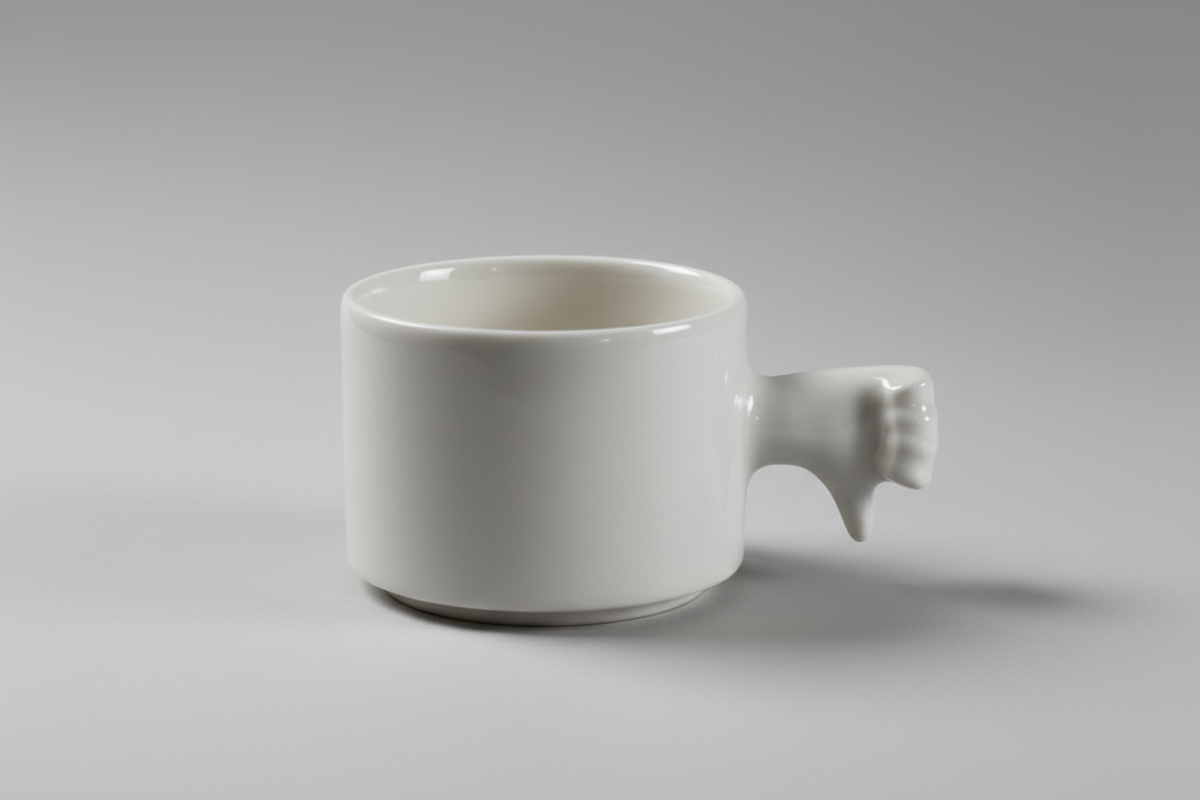 Gesture Ceramic Cup – Handmade Porcelain Coffee Cup（Thumb  down）