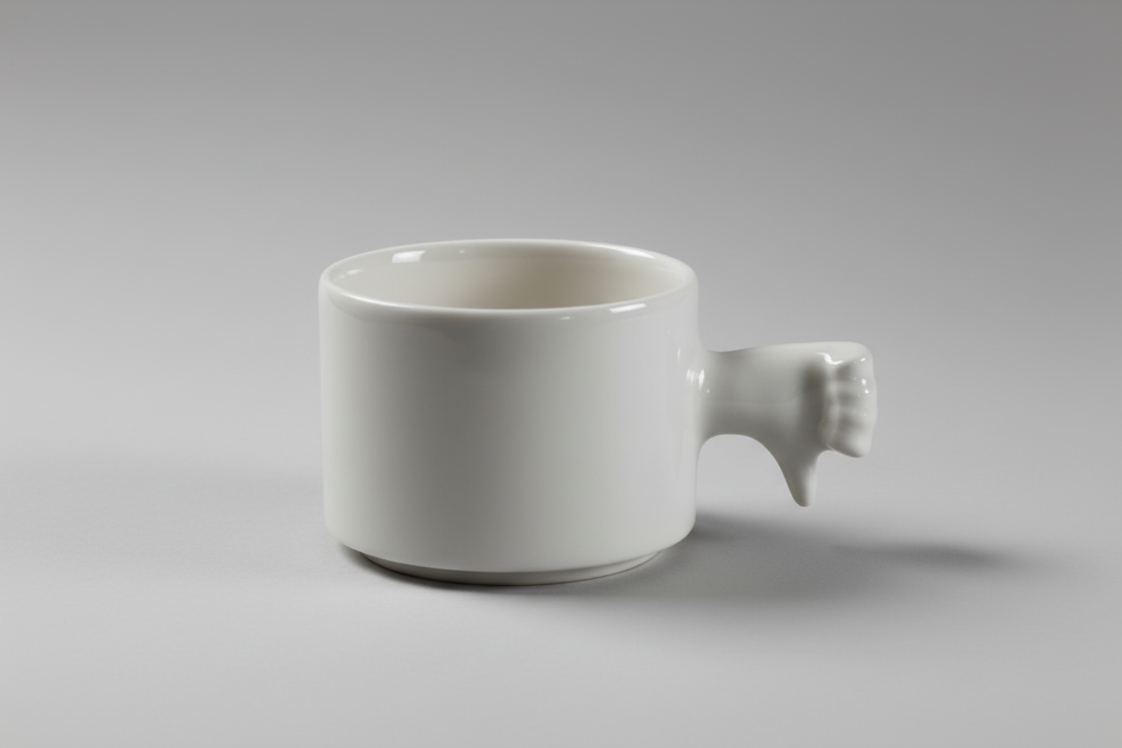 Taza de Cerámica Gesto – Taza de Café de Porcelana Hecha a Mano（Pulgar abajo）
