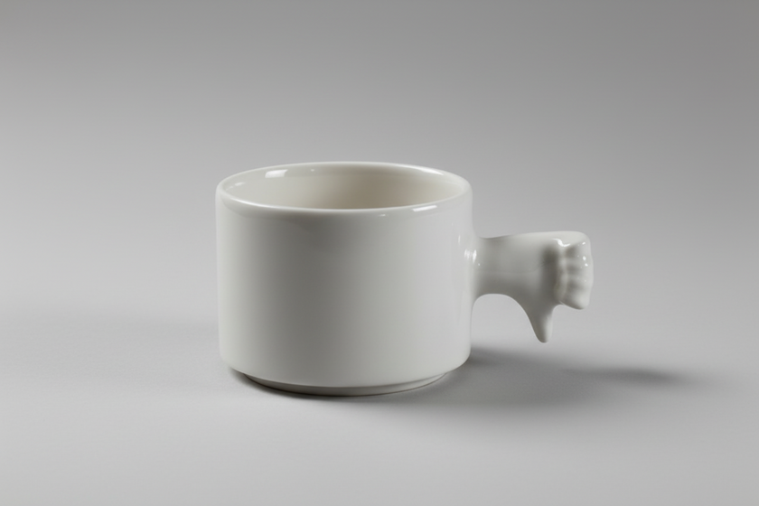 Gesture Ceramic Cup – Handmade Porcelain Coffee Cup（Thumb  down）