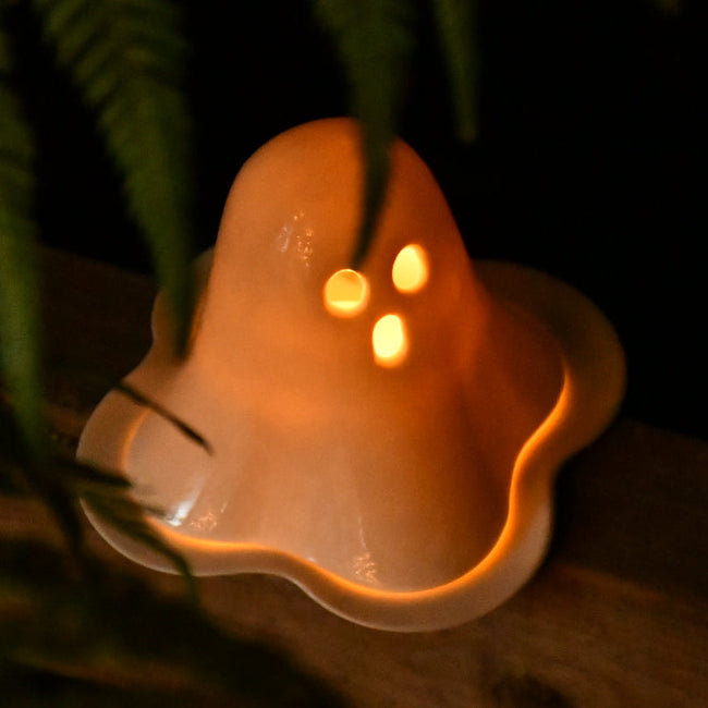 Ghost Tealight Holder – Handmade Ceramic Candle Holder