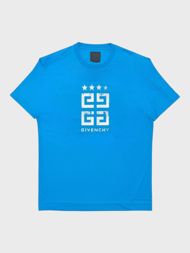 Givenchy 4G Emblem Slim Fit T Shirt Mineral Blue