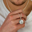 Amerika-Globus personalisiert St. Christopher - Silberkette