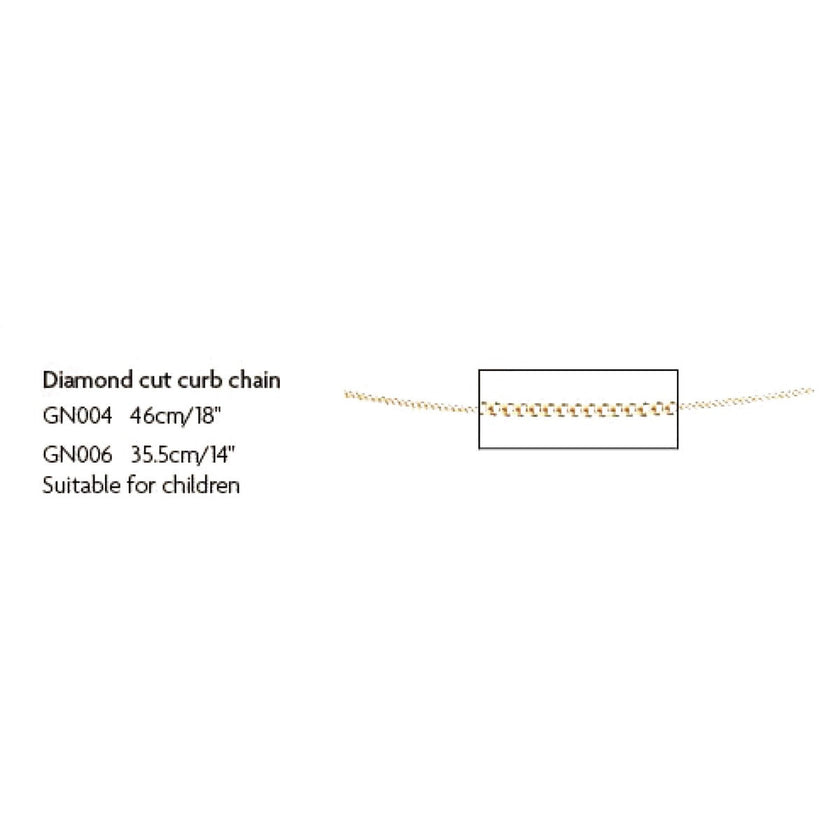 Elements Gold 0.6mm Diamond Cut Curb Chain