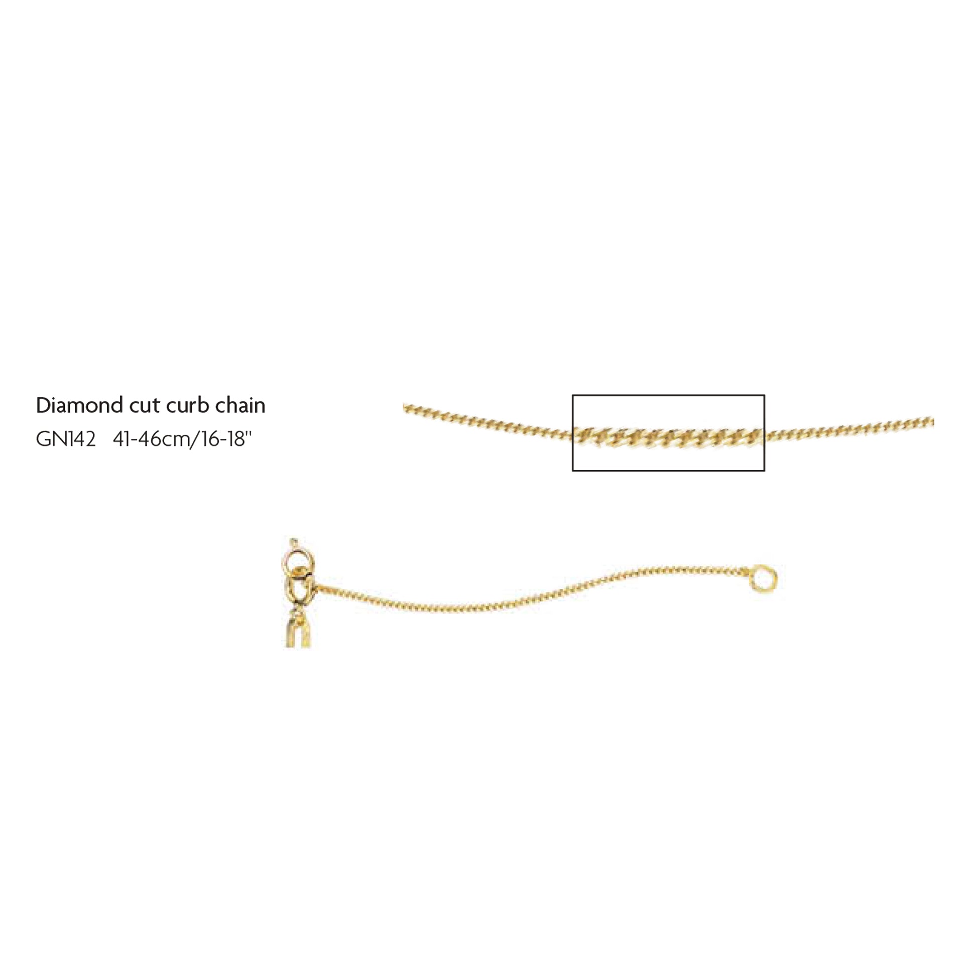 Elements Gold 0,8 mm Diamantgeschliffene Panzerkette 41 cm–46 cm