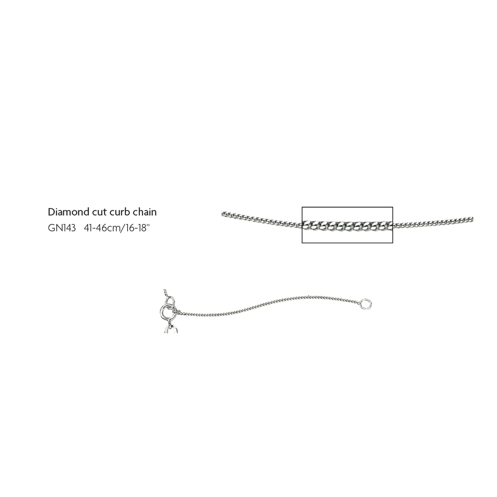 Elements Gold 0,8 mm Diamantgeschliffene Panzerkette 41 cm–46 cm