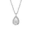 Elements Gold Diamond Cut Teardrop Necklace with Diamond