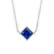 Elements Gold Princess Cut Necklace with Lab Created Precious Stones
