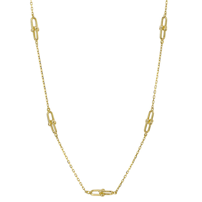 Elements Gold U Shape Link Station Necklace