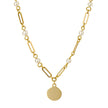 Elements Gold Pearl Station Necklace with Disc