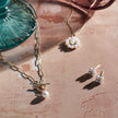 Elements Gold T-Bar Chain Necklace with Freshwater Pearl Charm