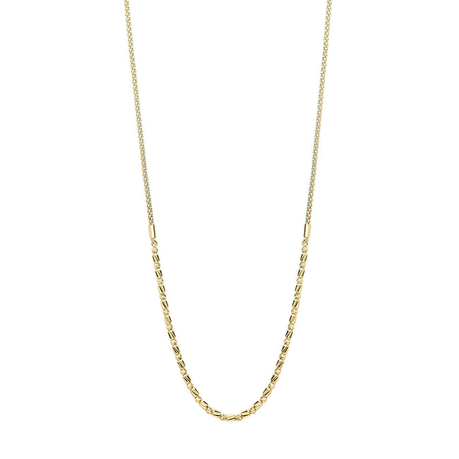 Elements Gold Diamond Cut Bead Bar Necklace