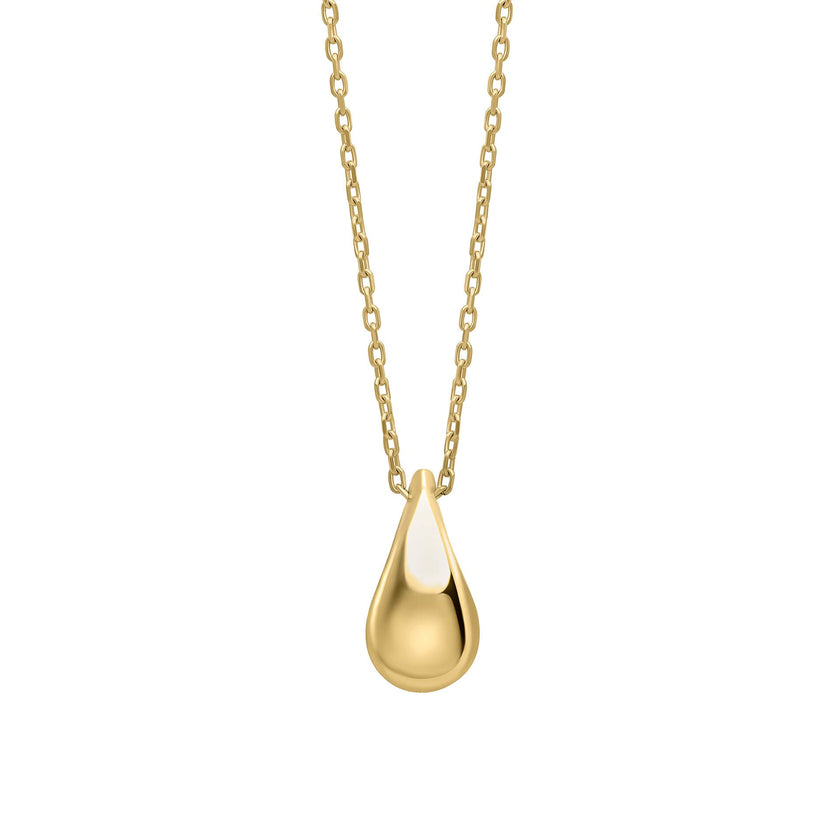 Elements Gold Plain Teardrop Necklace
