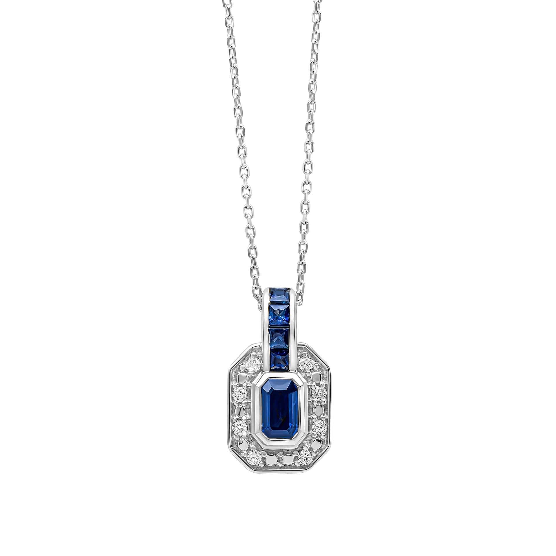 Elements Gold Saphir-Kanal- und Diamantkette