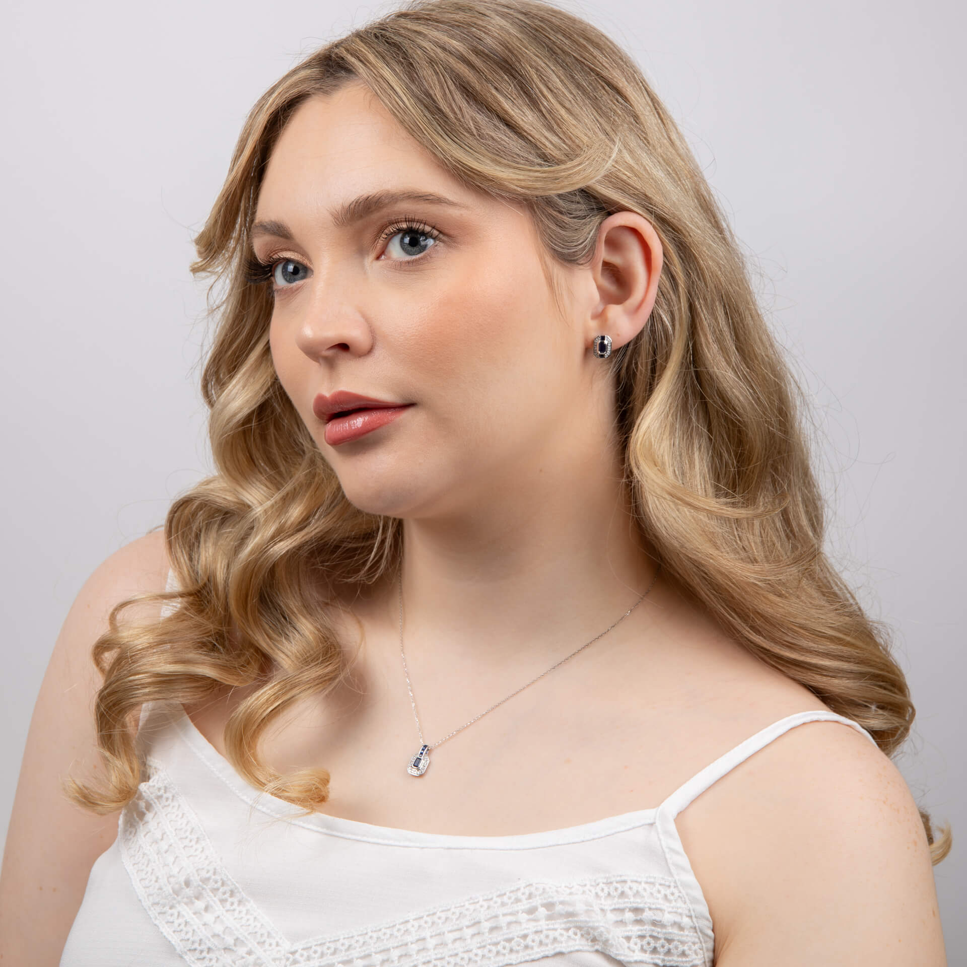 Elements Gold Saphir-Kanal- und Diamantkette
