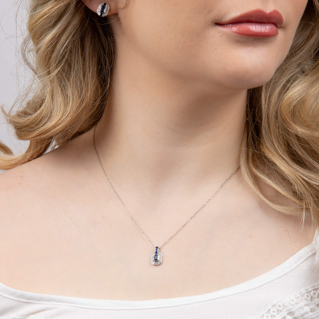 Elements Gold Saphir-Kanal- und Diamantkette