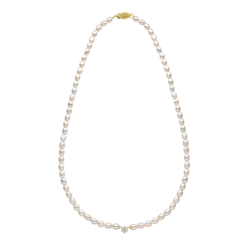 Elements Gold Seed Pearl and Flower Necklace